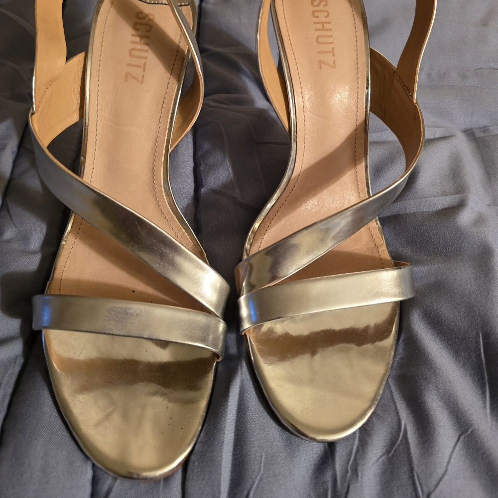 SCHUTZ Metallic Silver Women's Sandals